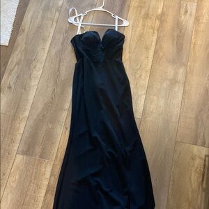 Azazie Black Strapless Sweetheart Gown